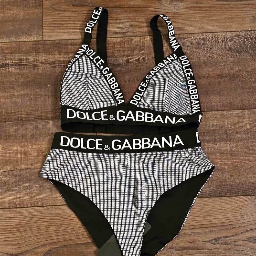 Dolce & Gabbana Womans  Monochrome 2 Piece Bikini